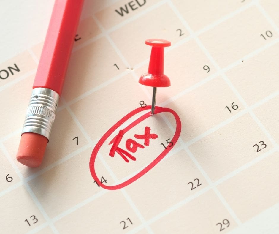 Tax Preparation reminder calendar