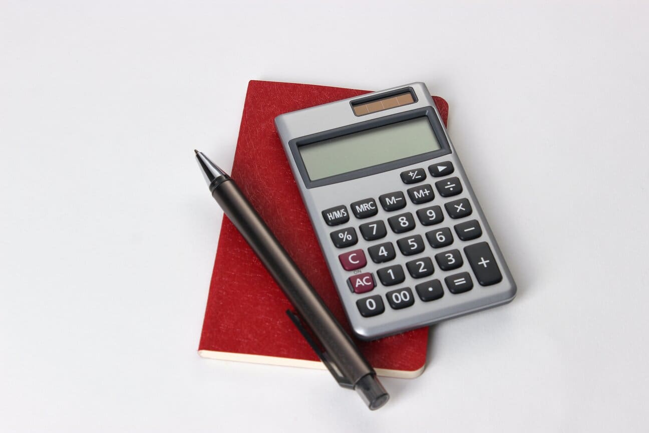 Accounting book and calculator